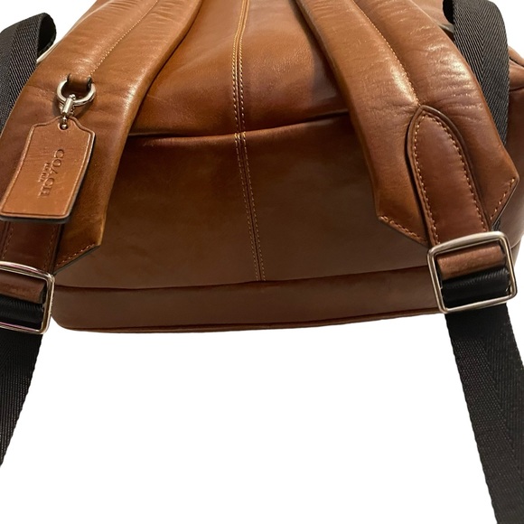 Coach Brown Leather Dark Saddle Backpack - Picture 6 of 9